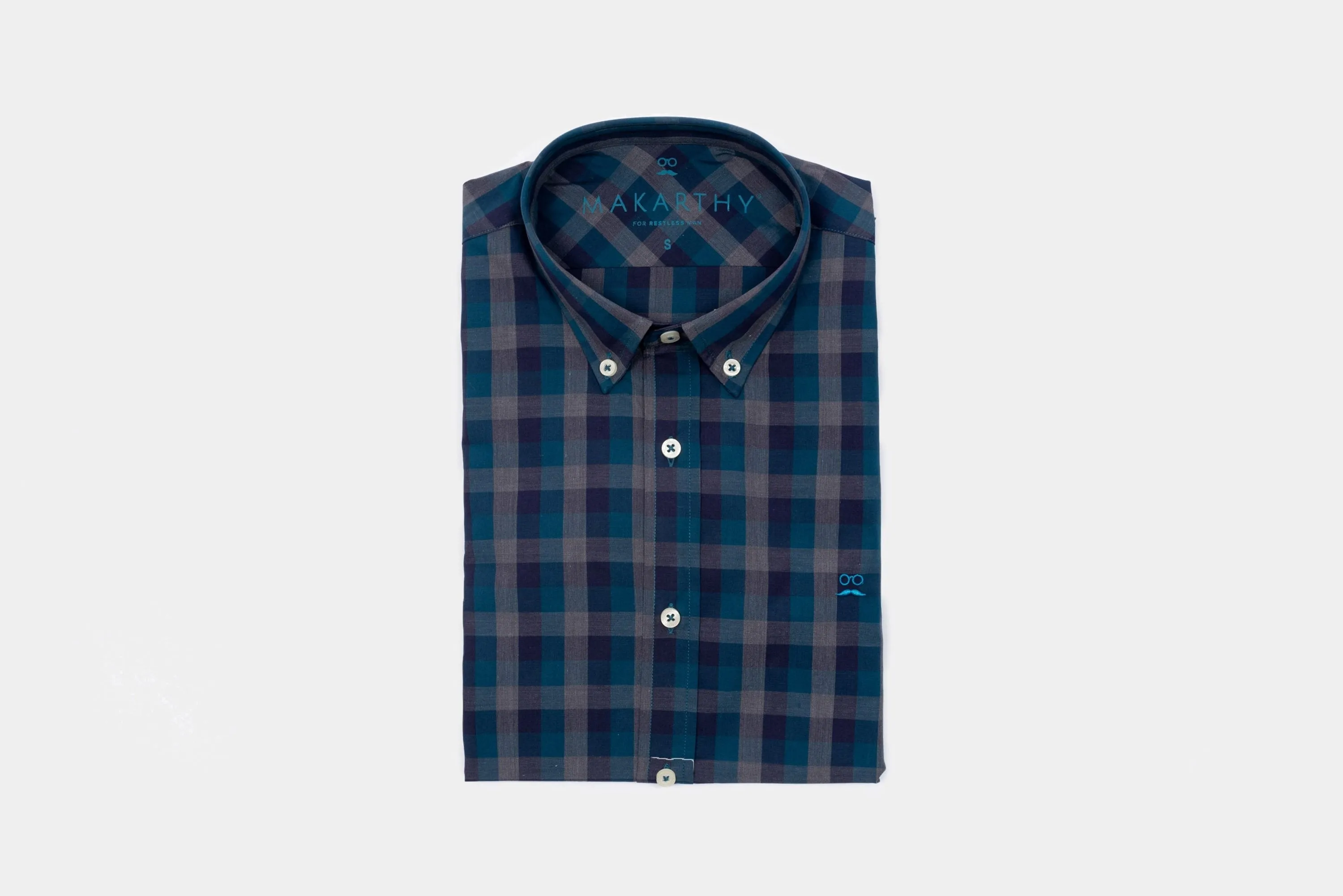 Camisa Cuadros 3 Blue Verde Agua