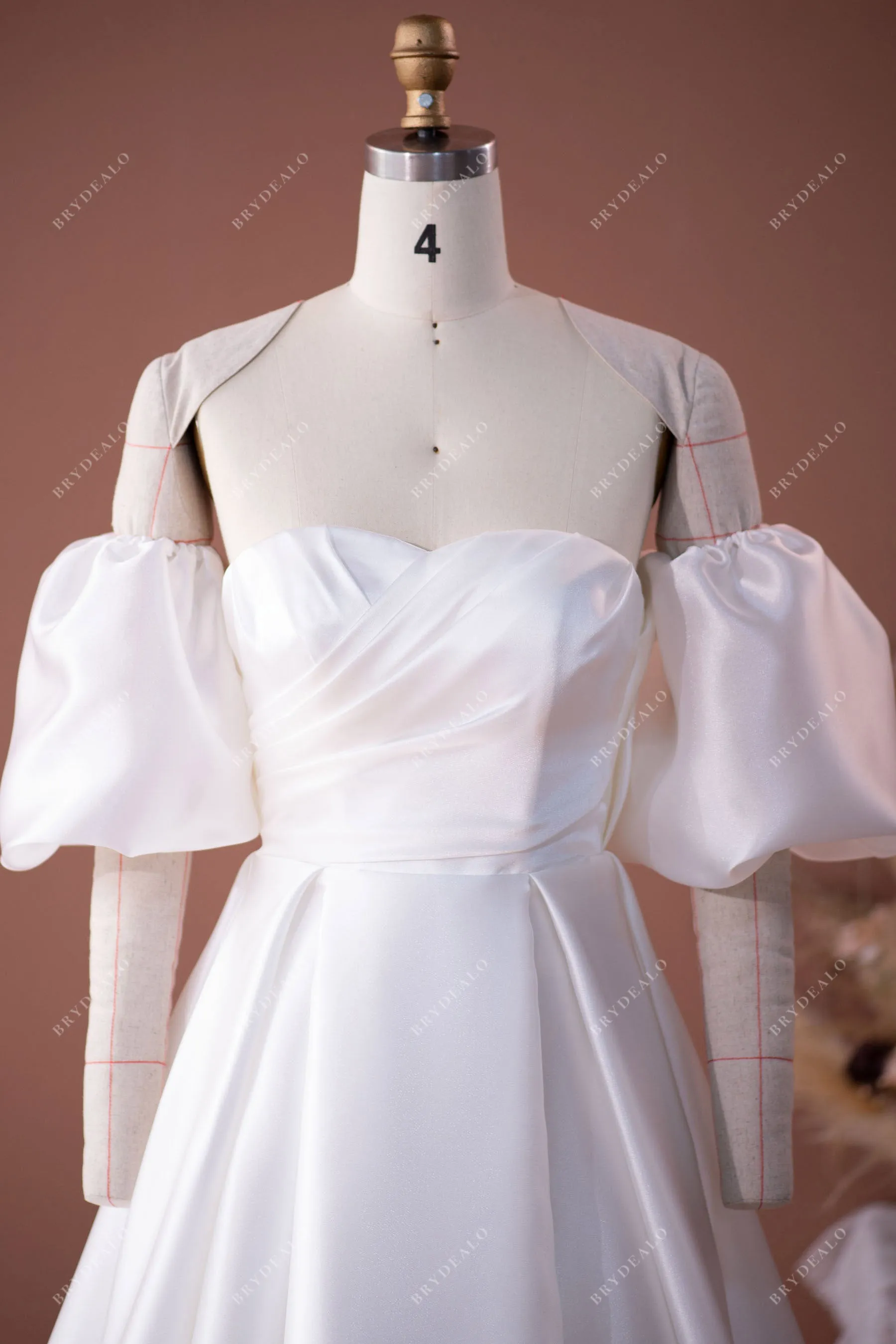 Designer Organza Off-shoulder A-line Bridal Dress