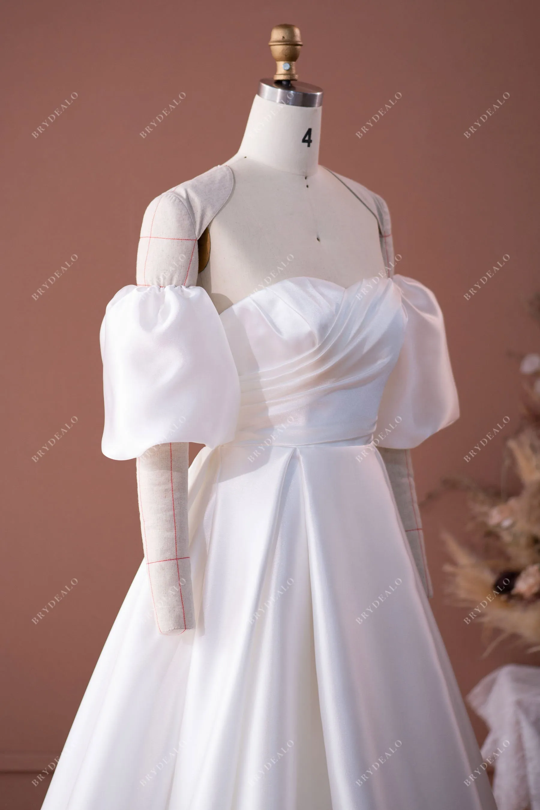 Designer Organza Off-shoulder A-line Bridal Dress