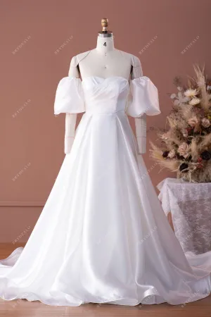 Designer Organza Off-shoulder A-line Bridal Dress