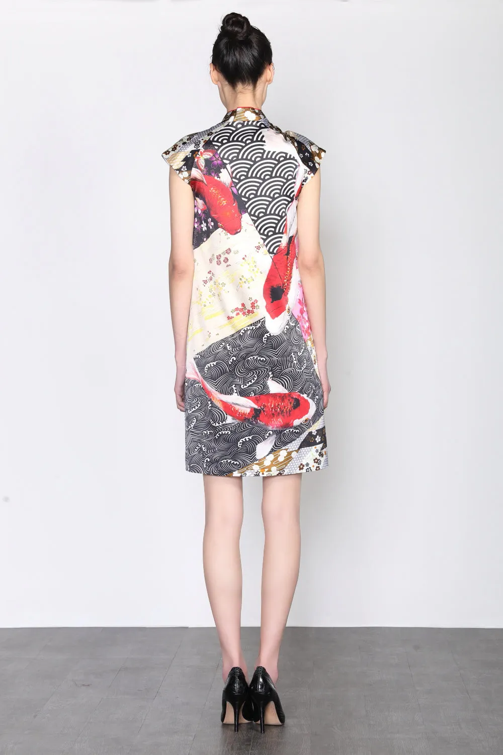 LEONLOLLIPOP KOI PRINT SILK DRESS