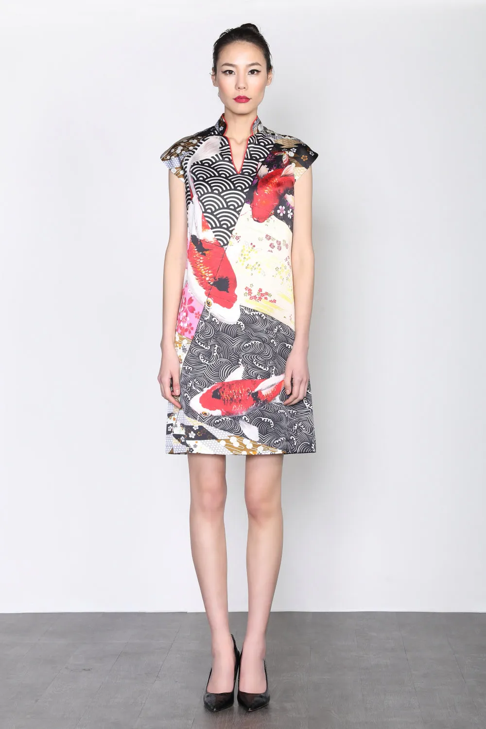 LEONLOLLIPOP KOI PRINT SILK DRESS