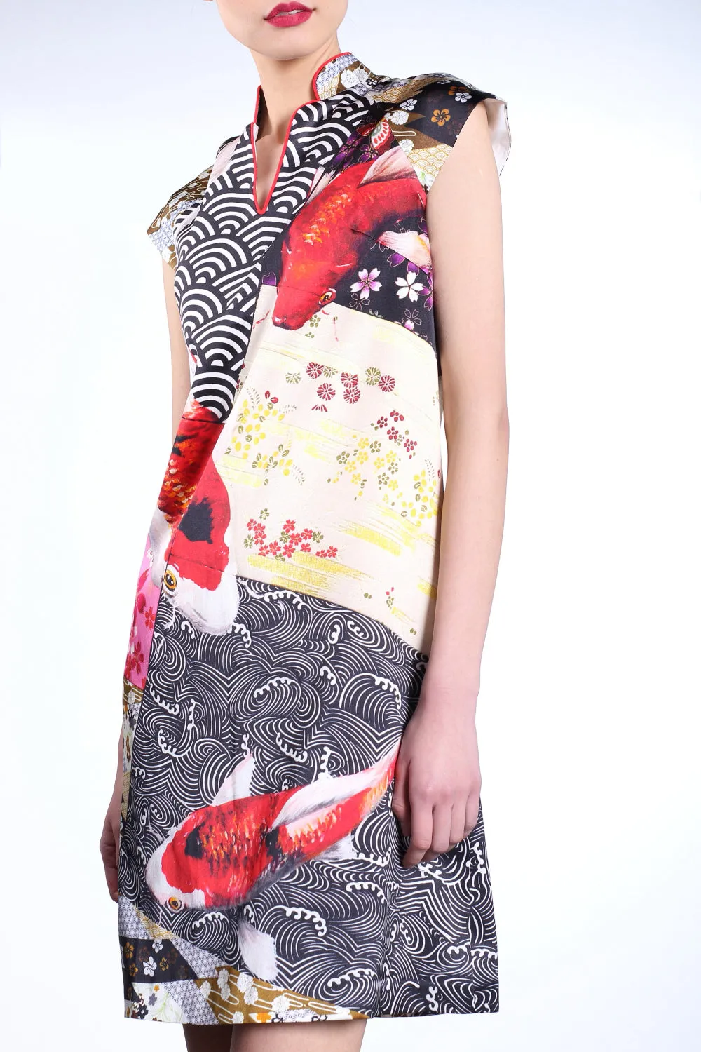 LEONLOLLIPOP KOI PRINT SILK DRESS