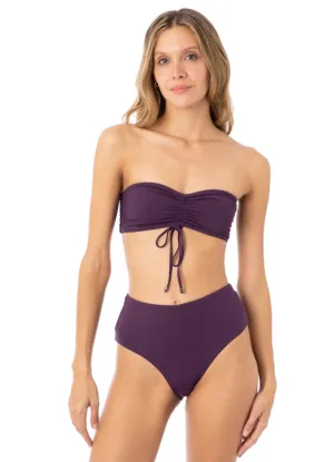 Maaji Dark Grape Bandy Strapless Bandeau Bikini Top