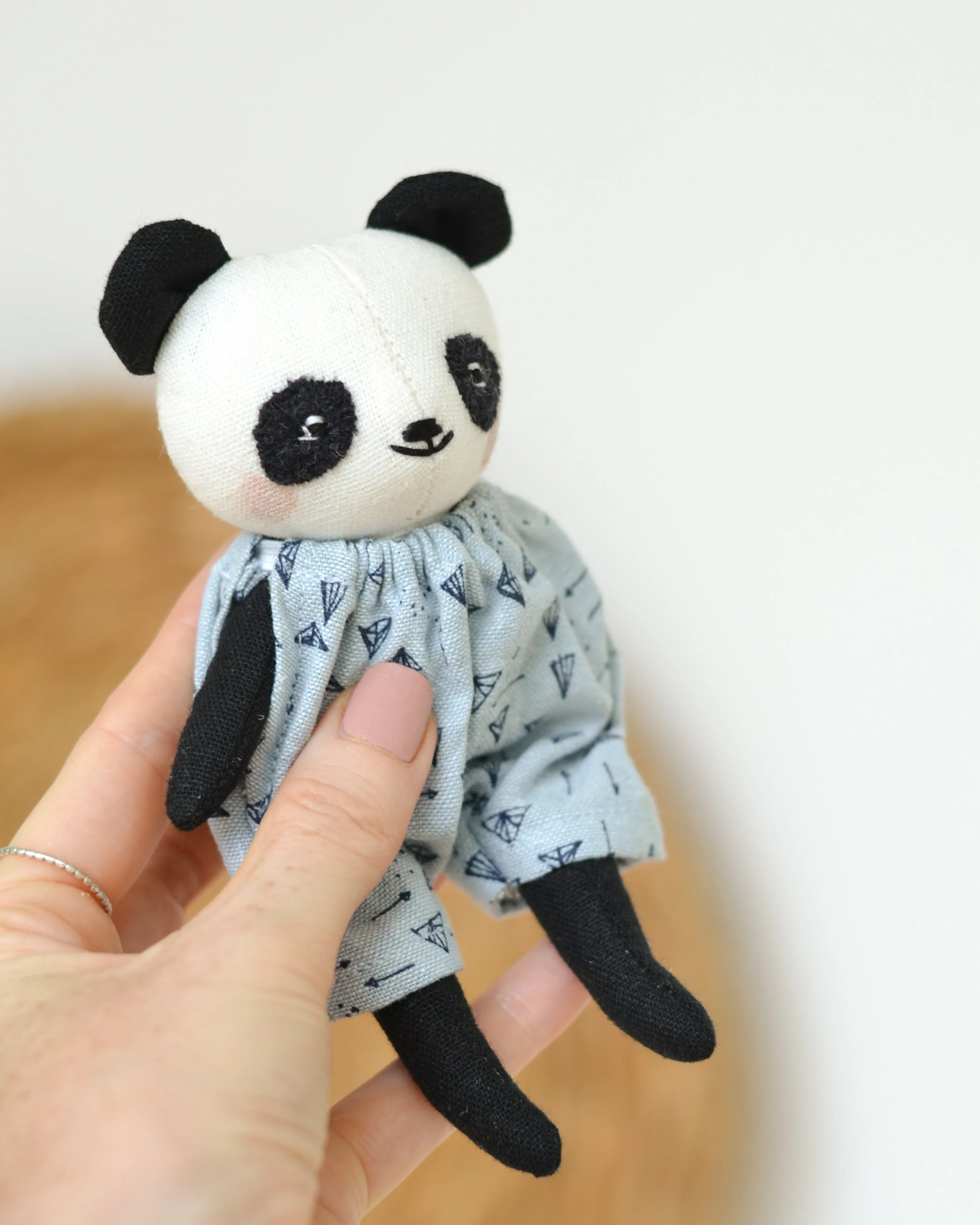 Sewing Pattern - Mini bear, panda and lion doll