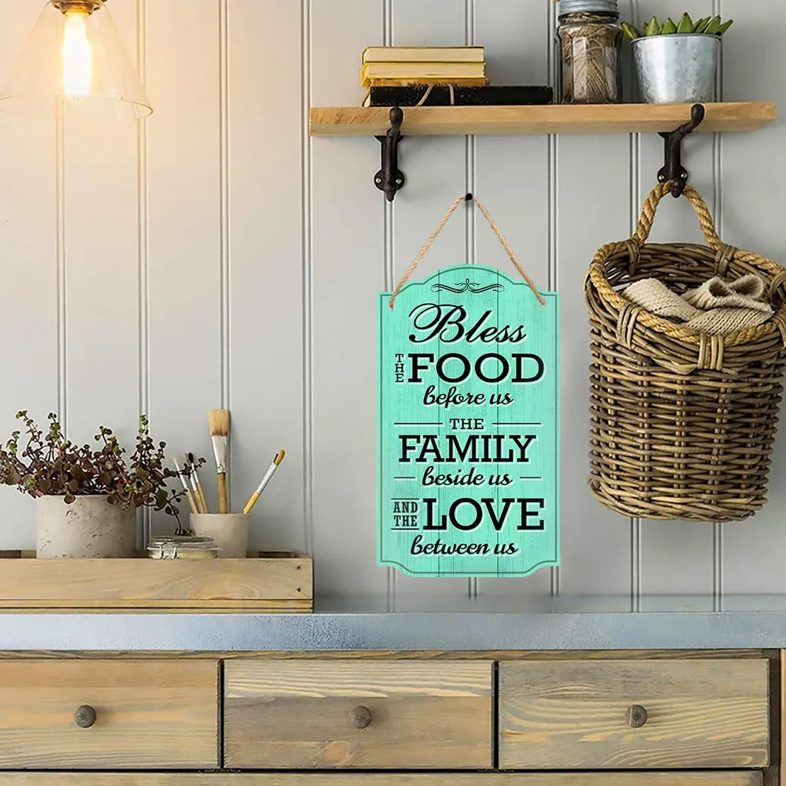 Signs Bless The Food Before Us Wall Decor - Heart Warming Kitchen Decor Quote