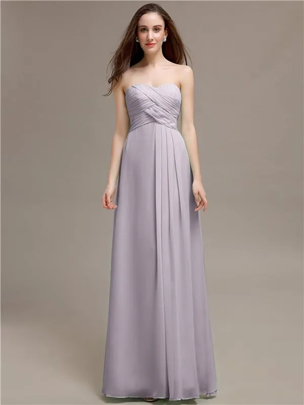 Simple Sweetheart Sleeveless A-line Floor-Length Bridesmaid Dresses