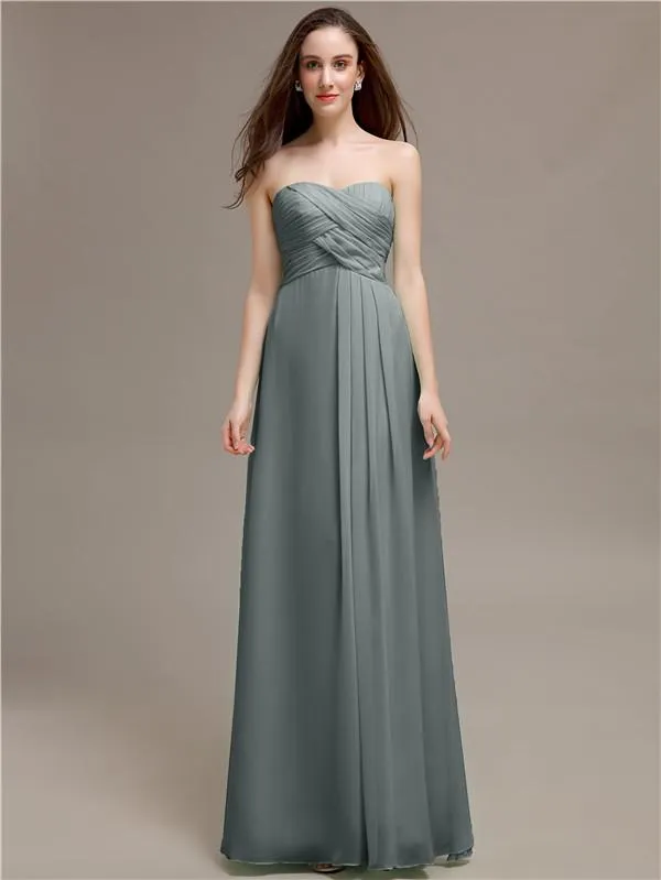 Simple Sweetheart Sleeveless A-line Floor-Length Bridesmaid Dresses