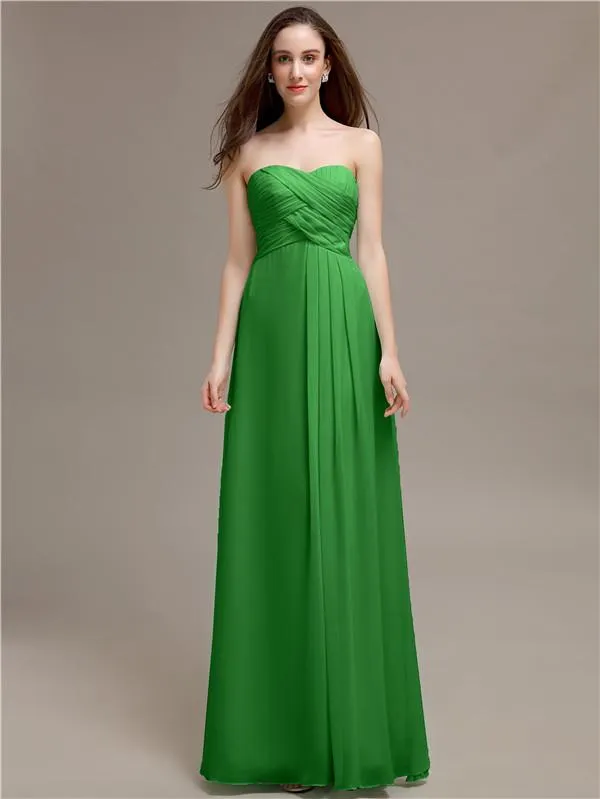 Simple Sweetheart Sleeveless A-line Floor-Length Bridesmaid Dresses