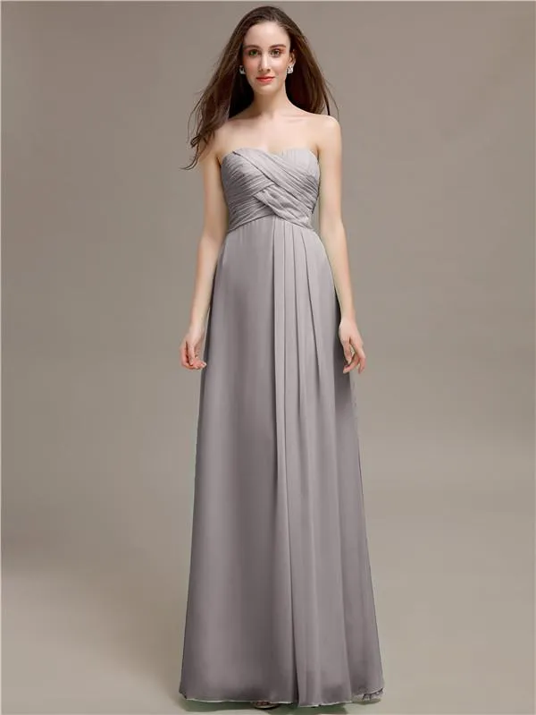 Simple Sweetheart Sleeveless A-line Floor-Length Bridesmaid Dresses