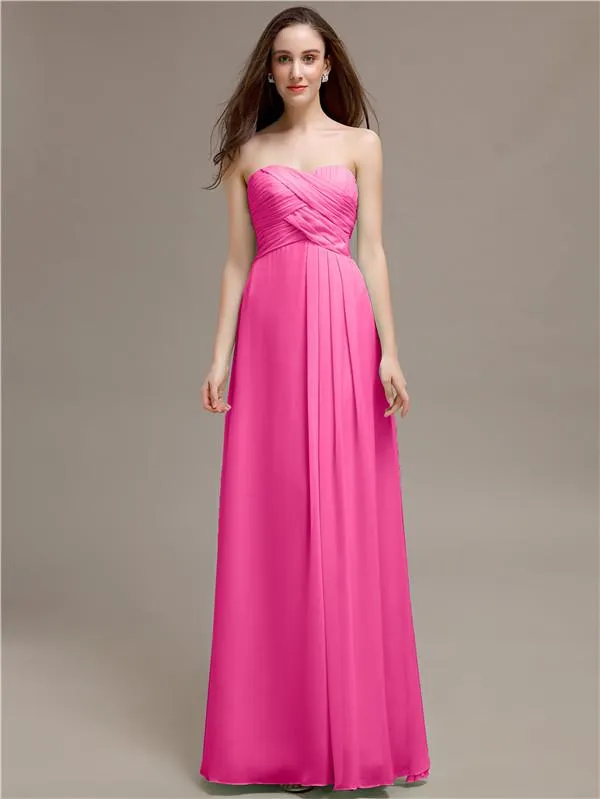 Simple Sweetheart Sleeveless A-line Floor-Length Bridesmaid Dresses