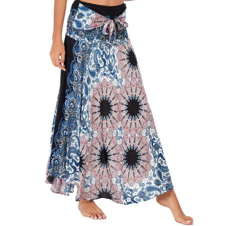 Summer Bohemian Long Skirts Women Saia Casual Print Fashion Loose Maxi Skirt Woman Clothing Harajuku Jupe Femme Faldas Bottom